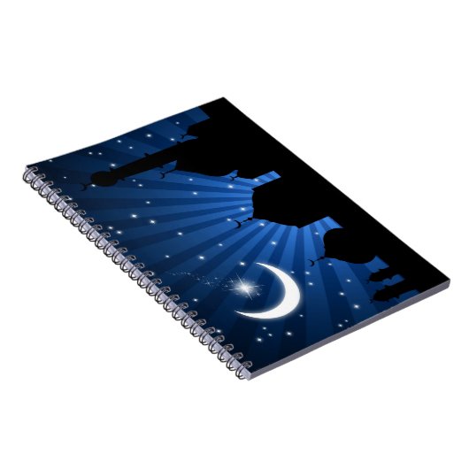 Mosque Silhouette Blue Night - Notebook Notizblock (Rechte Seite)