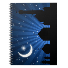 Mosque Silhouette Blue Night - Notebook Notizblock