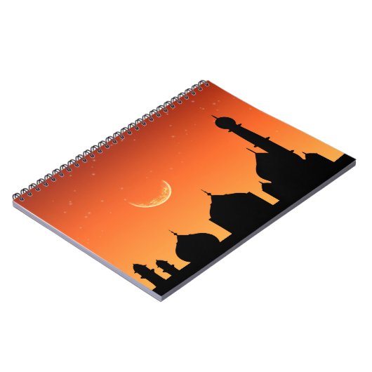 Mosque Silhouette Evening Sky - Notebook Notizblock (Linke Seite)