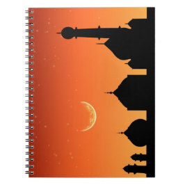 Mosque Silhouette Evening Sky - Notebook Notizblock