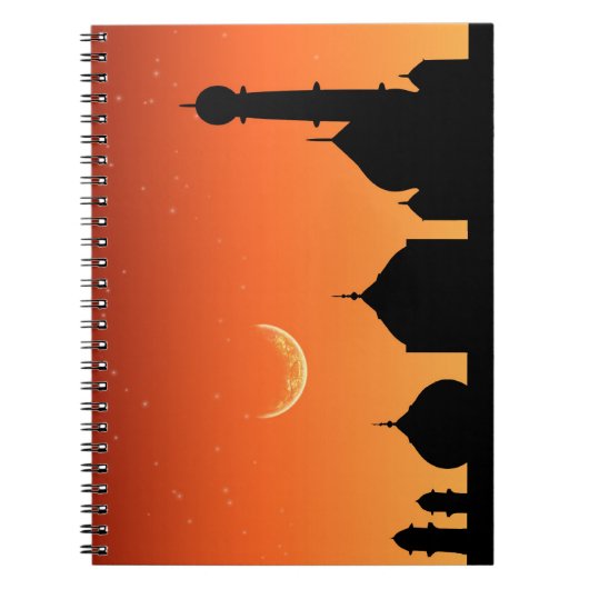Mosque Silhouette Evening Sky - Notebook Notizblock (Vorderseite)