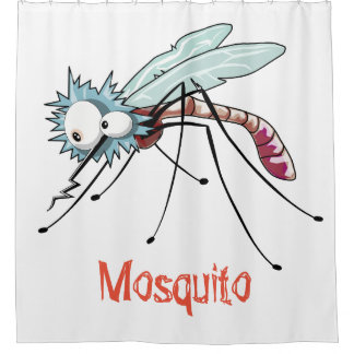 Mosquito cartoon duschvorhang