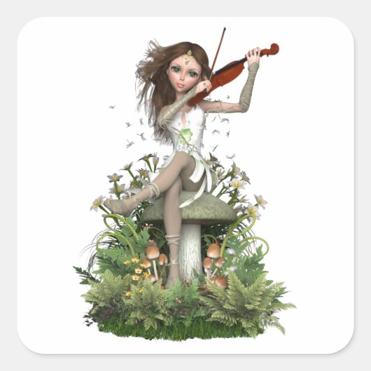 Moss Agate Fairy ~ Melody Quadratischer Aufkleber (Vorderseite)