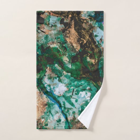 Moss Agate Green Crystal Geode Abstrakt Badhandtuch Set (Handtuch)