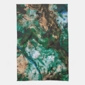 Moss Agate Green Crystal Geode Abstrakt Geschirrtuch (Vertikal)