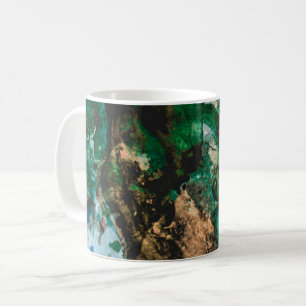 Moss Agate Green Crystal Geode Abstrakt Kaffeetasse