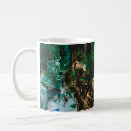 Moss Agate Green Crystal Geode Abstrakt Kaffeetasse (Links)