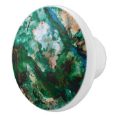 Moss Agate Green Crystal Geode Abstrakt Keramikknauf (Rechts)