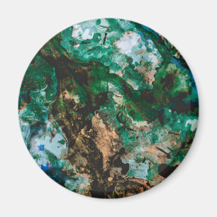 Moss Agate Green Crystal Geode Abstrakt Magnet
