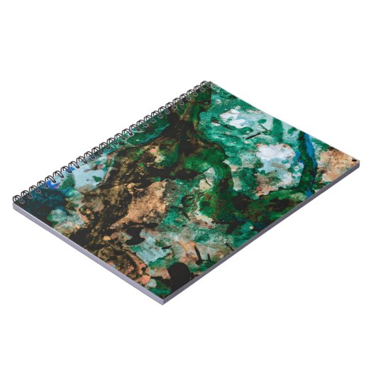 Moss Agate Green Crystal Geode Abstrakt Notizblock (Linke Seite)