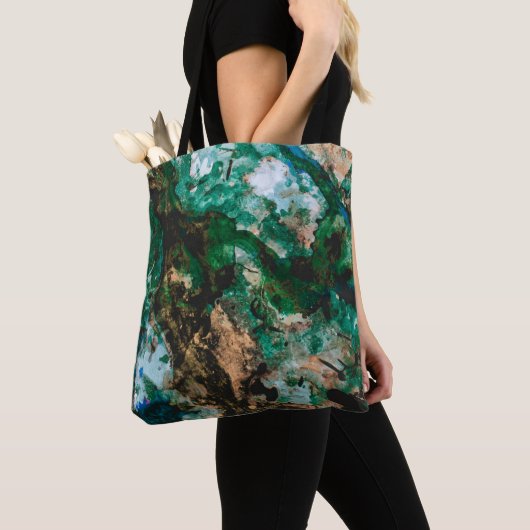Moss Agate Green Crystal Geode Abstrakt Tasche (Von Nahem)