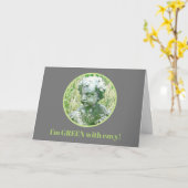 MOSS-BEDECKTER STEINCHERUB/GLÜCKWUNSCH. KARTE (Gelbe Blume)