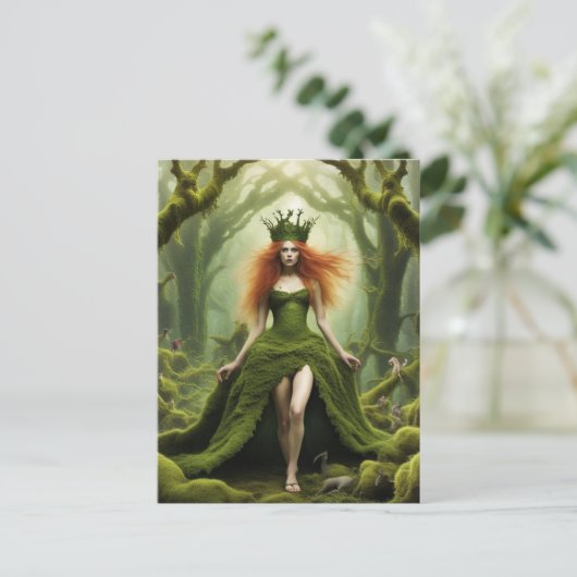 Moss Fairy Protector of the Forest Postkarte (Stehend Vorderseite)