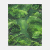 "Moss Garden" Realistisch und Abstrakt grün Fleecedecke (Vorderseite)
