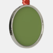 Moss Green Accent Background Color Anpassen Silbernes Ornament (Rechts)