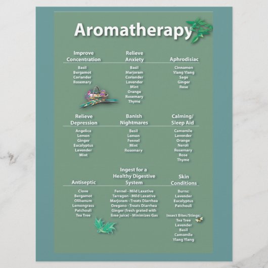 Moss Green Aromatherapy Chart Flyer (Vorne)
