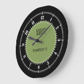 Moss Green Background Solid Color Personalisieren  Große Wanduhr (Winkel)