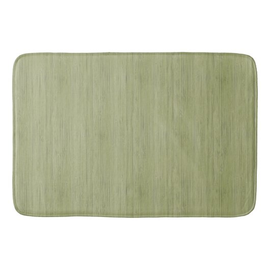 Moss Green Bamboo Holz Grain Look Badematte (Vorderseite)