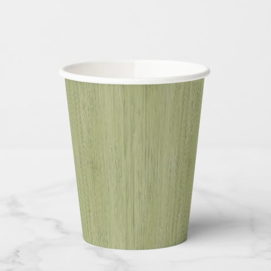 Moss Green Bamboo Holz Grain Look Pappbecher (Links)