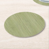 Moss Green Bamboo Holz Grain Look Runder Pappuntersetzer (Angewinkelt)
