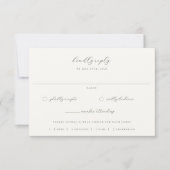 Moss Green Beige Hochzeitessen RSVP Karte (Vorderseite)