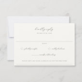 Moss Green Beige Wedding RSVP Karte (Vorderseite)