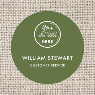 Moss Green Beruflich Logos Runde Mitarbeiter Namensschild