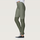 Moss Green Block Leggings mit texturierten Legen (Links)