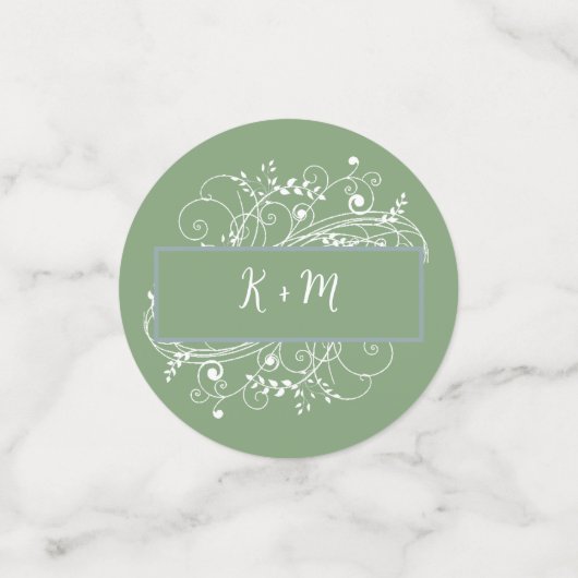 Moss Green Blüh Wedding Confetti Konfetti (Klein Vorderseite)