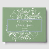 Moss Green Blüh Wedding Gästebuch (Vorderseite)