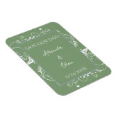Moss Green Blühe das Datumsfenster speichern Magnet (Rechte Seite)