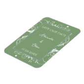 Moss Green Blühe das Datumsfenster speichern Magnet (Linke Seite)