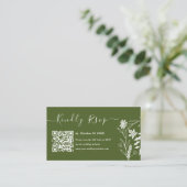Moss Green Boho Typografie QR Code UAWG Wedding Begleitkarte (Stehend Vorderseite)