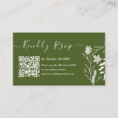 Moss Green Boho Typografie QR Code UAWG Wedding Begleitkarte (Vorderseite)