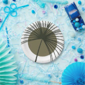Moss Green Botanical Fan Elegante Hochzeit Pappteller (Party)