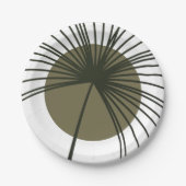 Moss Green Botanical Fan Elegante Hochzeit Pappteller (Vorderseite)