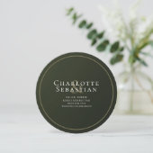 Moss Green Botanical Fan Elegante Hochzeit Save The Date (Stehend Vorderseite)