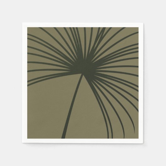 Moss Green Botanical Fan Elegante Hochzeit Serviette (Vorderseite)
