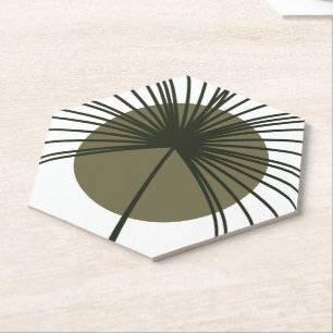 Moss Green Botanical Fan Elegante Hochzeit Untersetzer