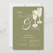 Moss Green Bridal Brunch & Bubbly Dusche Einladung (Vorderseite)