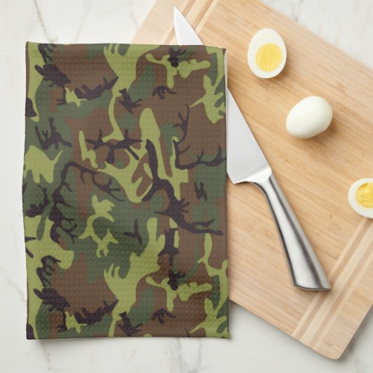 Moss Green Camouflage Handtuch (Viertel Falte)