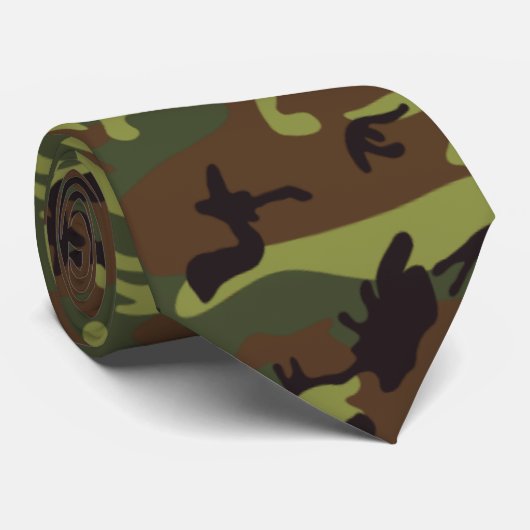 Moss Green Camouflage Krawatte (Gerollt)