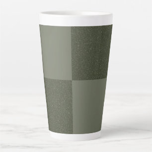 Moss Green Checkered Custom Latte Tasse