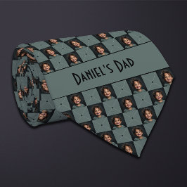 Moss Green Checkered Foto Krawatte