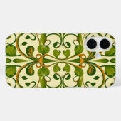 Moss Green & Copper Floral Pattern Case-Mate iPhone Hülle (Rückseite (Horizontal))