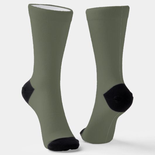 Moss Green Crew Socks - Anpassbare Pair Socken (Gewinkelt)
