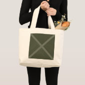 Moss Green Cross Design Totbeutel Jumbo Stoffbeutel (Vorderseite (Produkt))