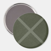 Moss Green Crossed Muster Magnet (Vorderseite/Rückseite)