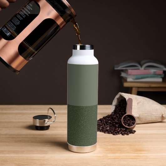 Moss Green Custom Water Flasche - Moderne Split (Kaffee)