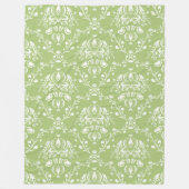 Moss Green Damask Fleecedecke (Vorderseite)